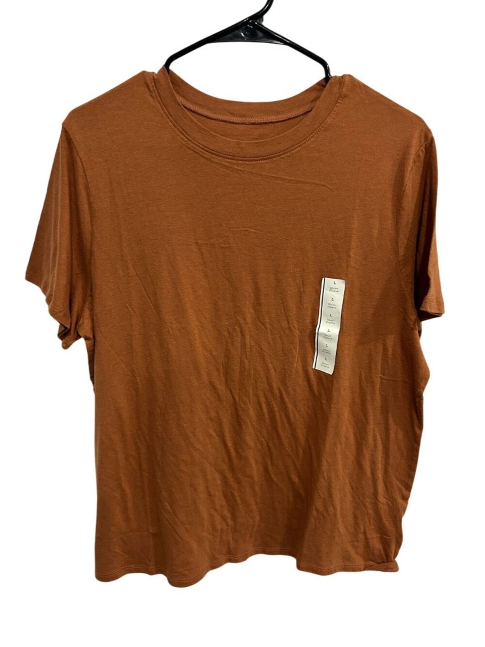 A New Day Large Brown Short Sleeve Crewneck T-Shirt Neutral Aesthetic NWT
